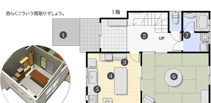 『きょうの料理ビギナーズ』高木ハツ江さんの住まいの間取り1階