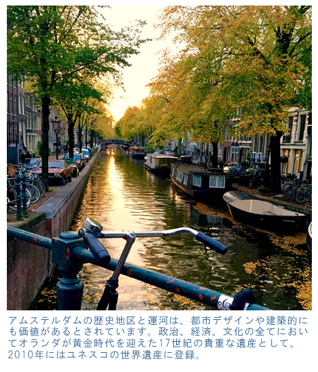 アムステルダムの歴史地区と運河