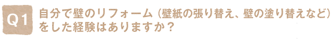 Q1.�����ŕǂ̃��t�H�[���i�ǎ��̒���ւ��A�ǂ̓h��ւ��Ȃǁj�������o���͂���܂����H