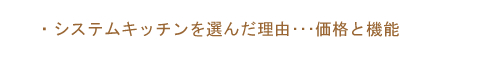 �E�V�X�e���L�b�`����I�񂾗��R������i�Ƌ@�\