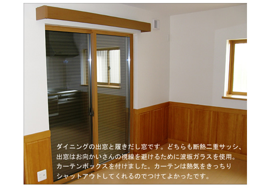 �_�C�j���O�̏o���Ɨ����������ł��B�ǂ�����f�M��d�T�b�V�A�o���͂�����������̎���������邽�߂ɔg�K���X���g�p�B�J�[�e���{�b�N�X��t���܂����B�J�[�e���͔M�C����������V���b�g�A�E�g���Ă����̂ł��Ă悩�����ł��B
