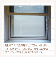 2重ガラスの空気層にブラインドが入っている窓／口コミ