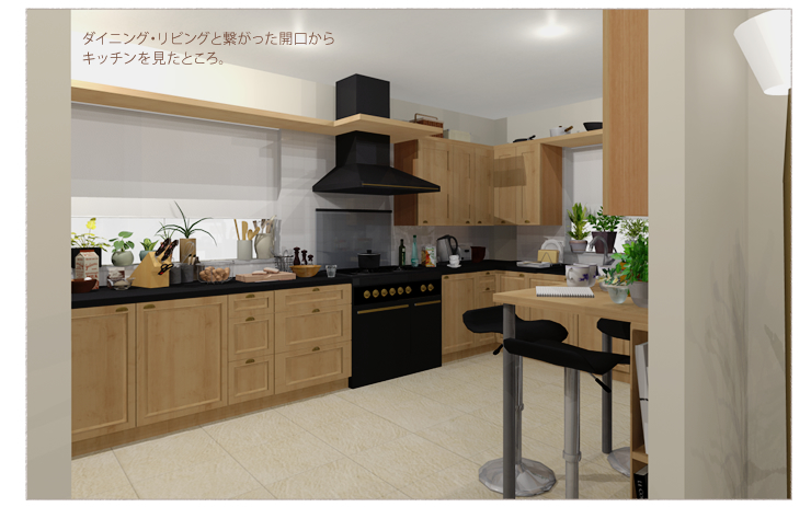 Broadchurchダニーの家のキッチン全体の３Dモデル