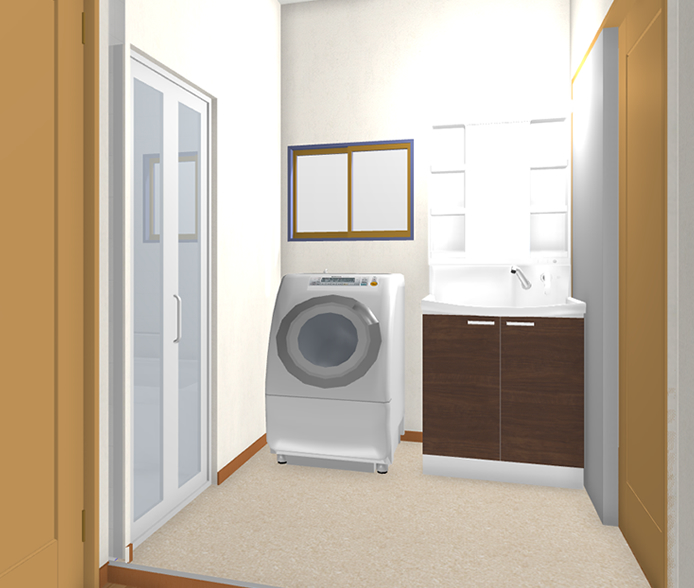 この図では、約640×700の洗濯機を配置。