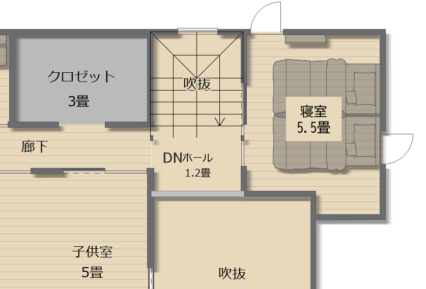 ウォークインクローゼットの内部は、できるだけデッドスペースのないように棚を工夫しました（次回に）。