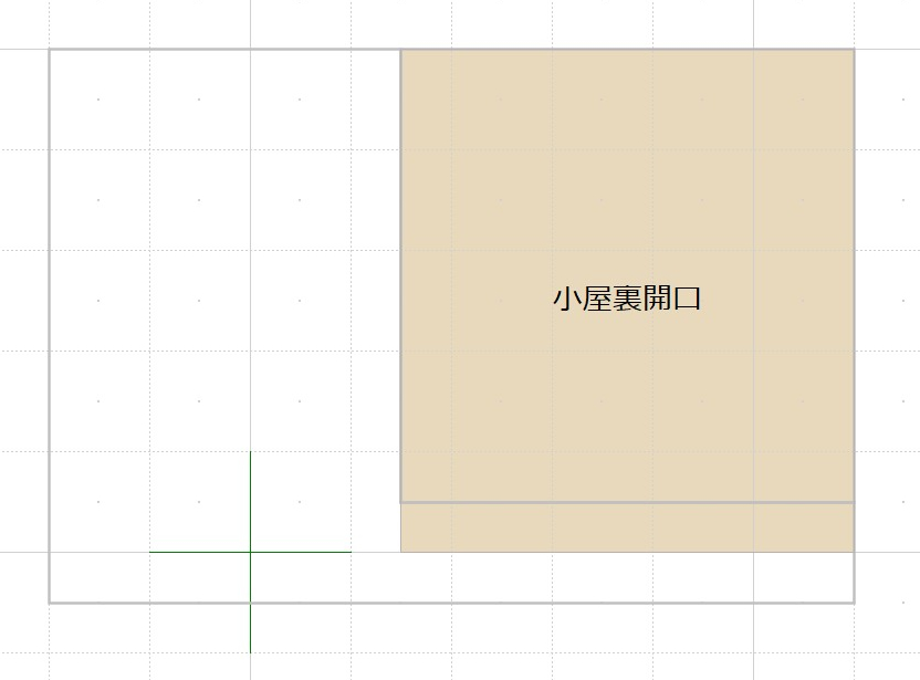 小屋裏開口を２階のLDKに設置します。