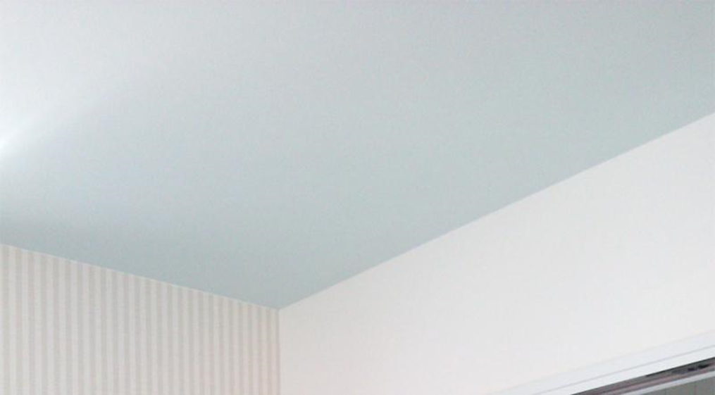 天井は北欧風を意識して、パステル調の薄いブルーに。