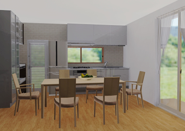 壁付きタイプのⅠ列型タイプの例。