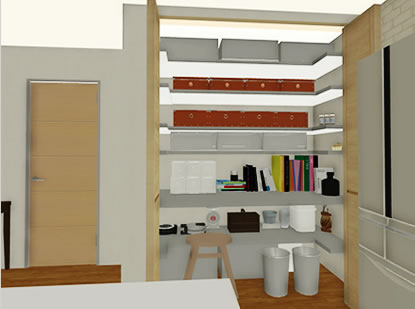 家事室のような部屋をつくってキッチンにつなげるというアイデアもあります。