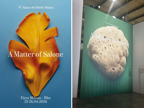 写真⑦：フィエラ本会場のテーマは「A Matter of Salone」。